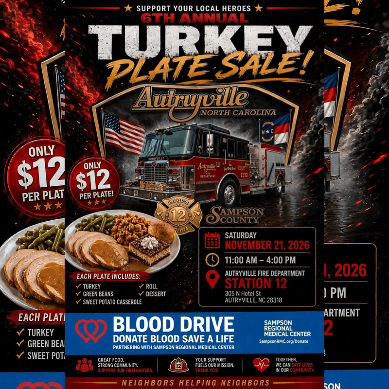 Autryville Fire Department Turkey plate sale