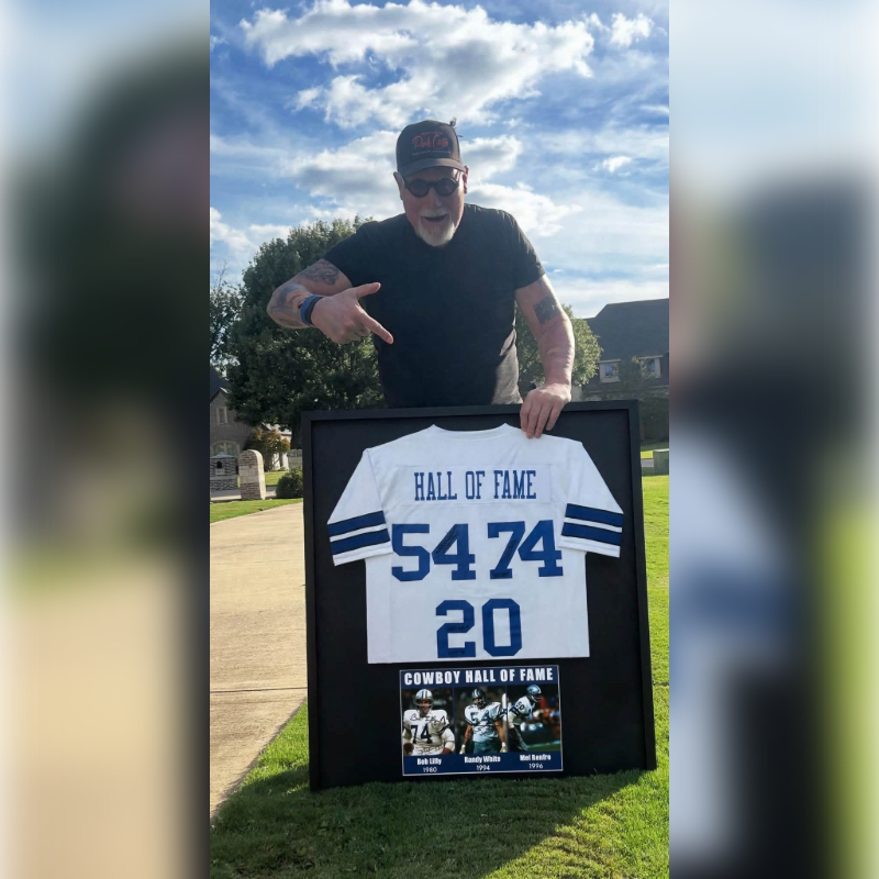 Photo of Signed Jersey by Randy White, Bob Lilly and Mel Renfro