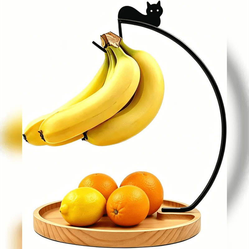 Photo of Banana Holder Stand with Wood Fruit Tray