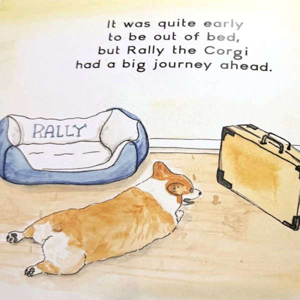 Rally wakes up early next to a packed suitcase