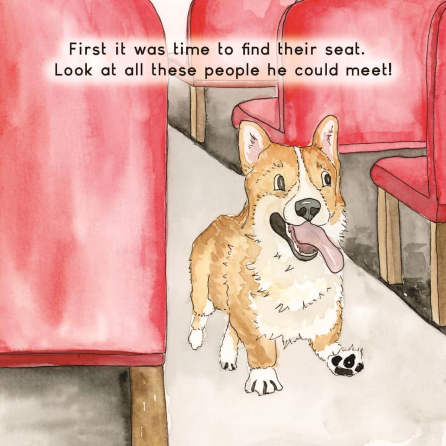 Watercolor page from Rally Takes the Train used in this lesson