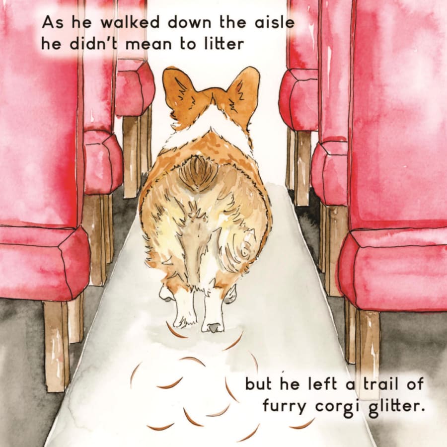 Watercolor page from Rally Takes the Train used in this lesson