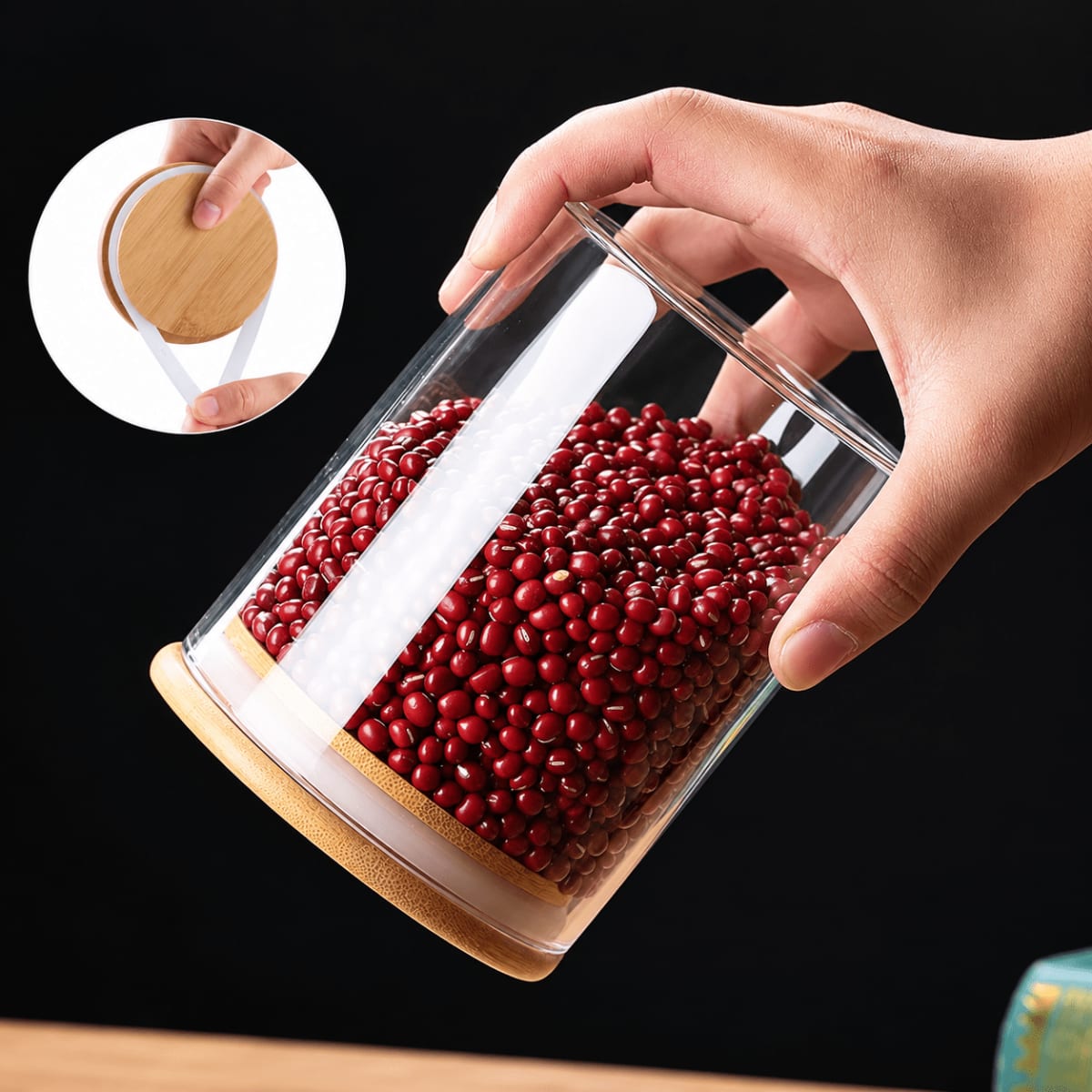 Bocal de conservation en verre transparent