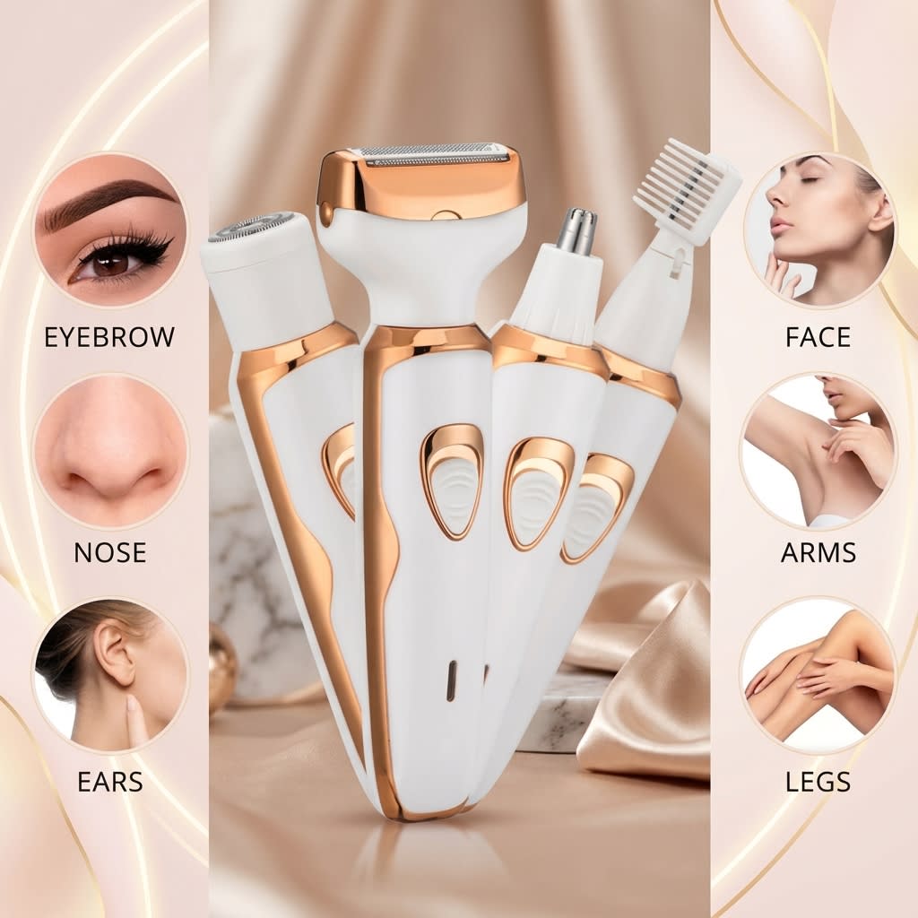 rasoir électrique multifonction 4 en 1 rechargeable pour femme
