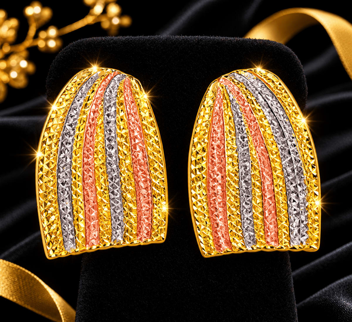 s boucles d'oreilles sont des boucles d'oreilles demi-créole