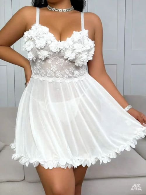 nuisette blanche en maille