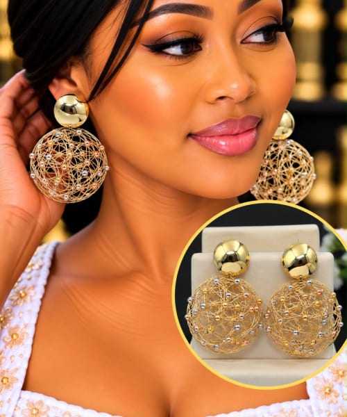 Boucles d'oreilles pendantes circulaires