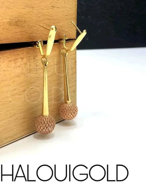 boucles d'oreilles pendantes plaqué or