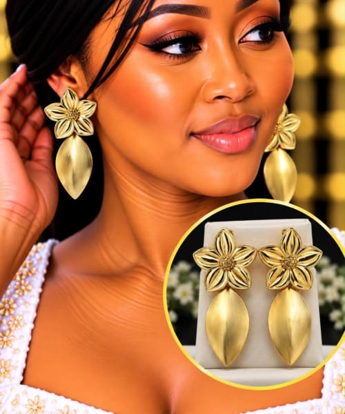 boucles d'oreilles sont des boucles d'oreilles pendantes dorées