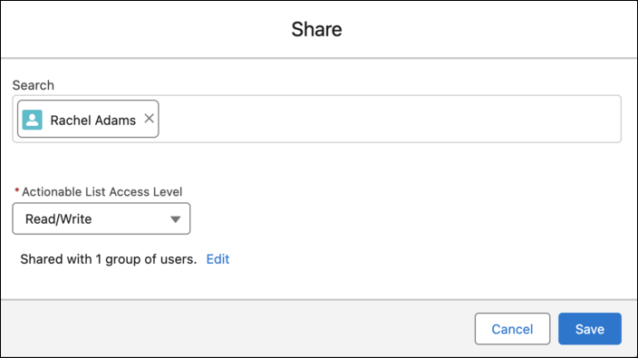 Work with Actionable Lists Unit