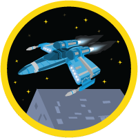 Insignia de Crear una aplicación Estación galáctica de combate