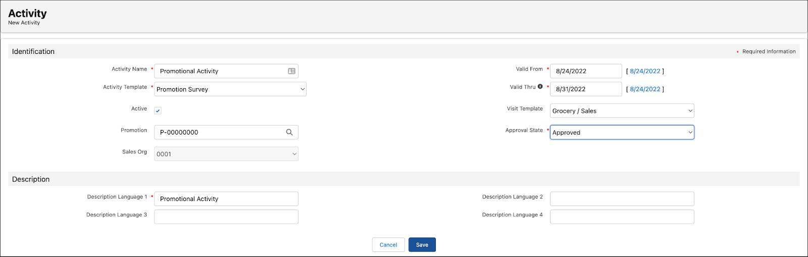 The New Activity page showing the options to create an event-driven activity.
