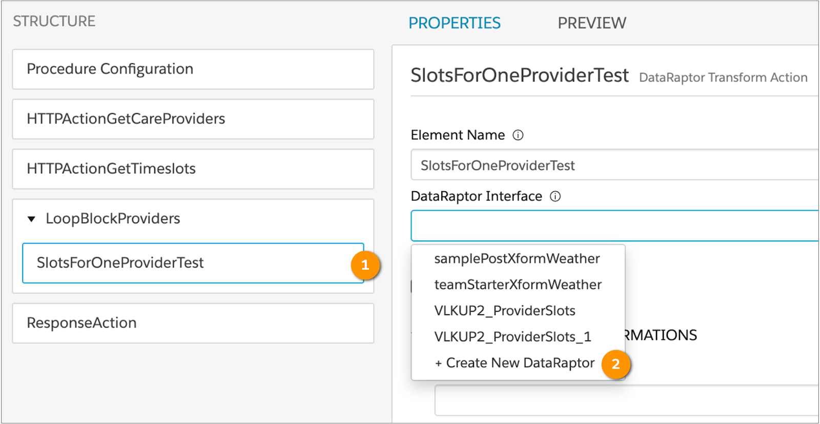 Create a new DataRaptor