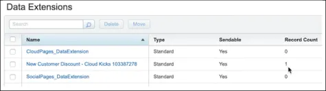 Created Lead Capture Data Extension with record count of 1