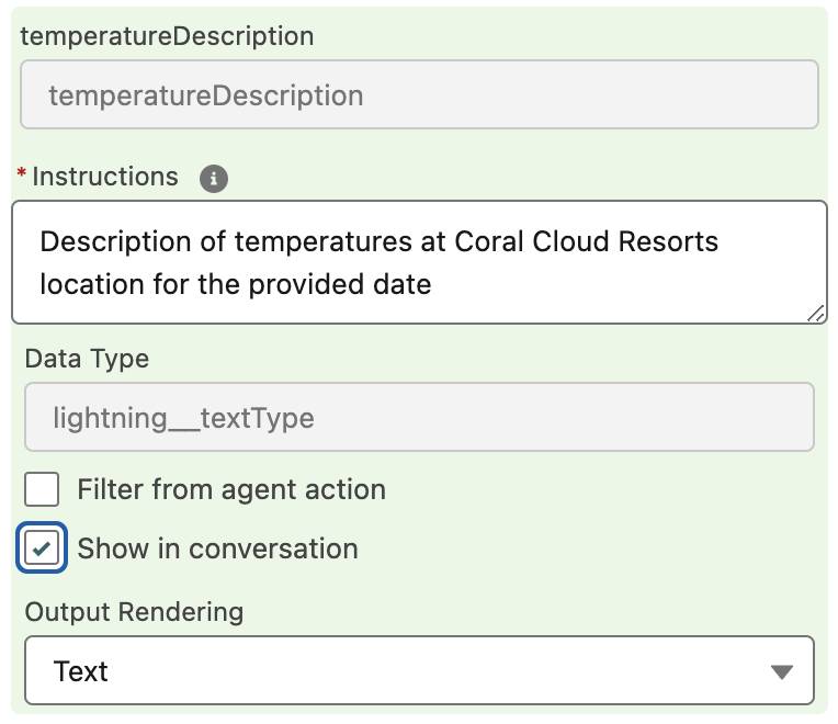 Output 3 filled out as described above with Show in conversion checked.