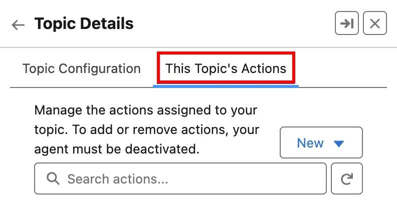 This Topic’s Actions tab highlighted.