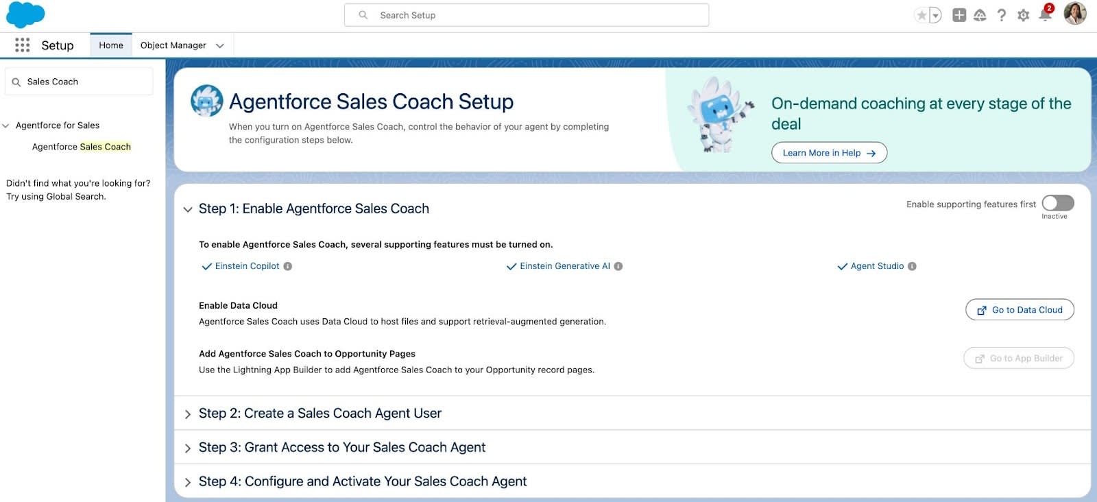 Enable and Set Up Sales Coach Salesforce Trailhead