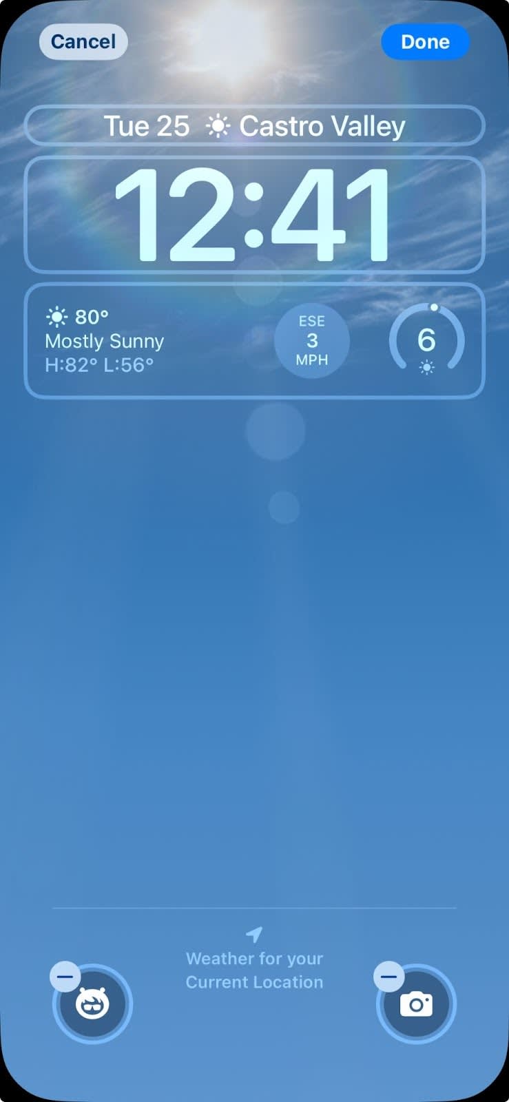 Tela de bloqueio da Apple mostrando que você pode adicionar o atalho do Agentforce à sua tela de bloqueio.