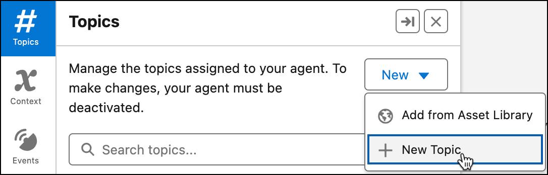 Schaltfläche 'New Topic' (Neues Thema)