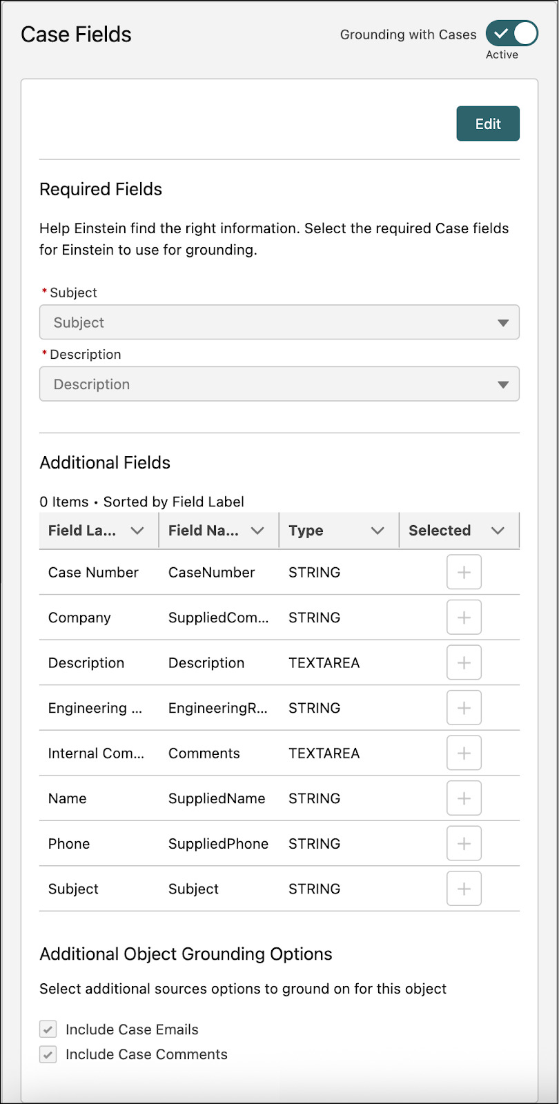 Configuración de Service AI Grounding (Fundamentación de IA de servicio).