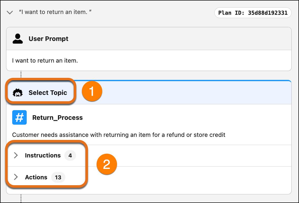 Attribution d’une rubrique et d’instructions au plan de service.