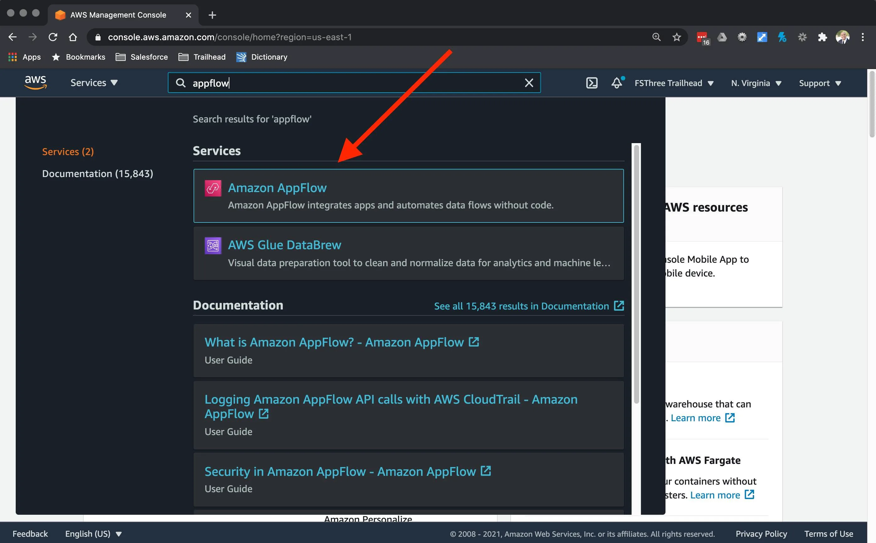 Amazon AppFlow Data Transfer | Salesforce Trailhead
