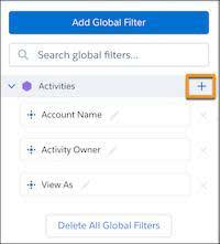 Add filter field button highlighted in dashboard designer