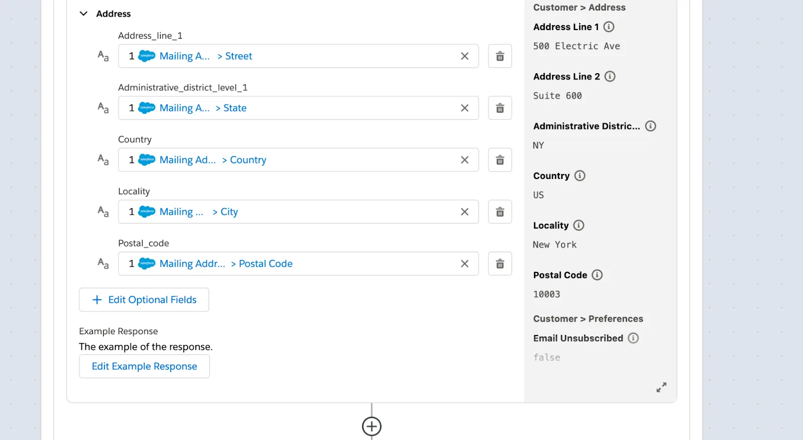 Rest of step 5 with address fields such as street, city, state, and country.