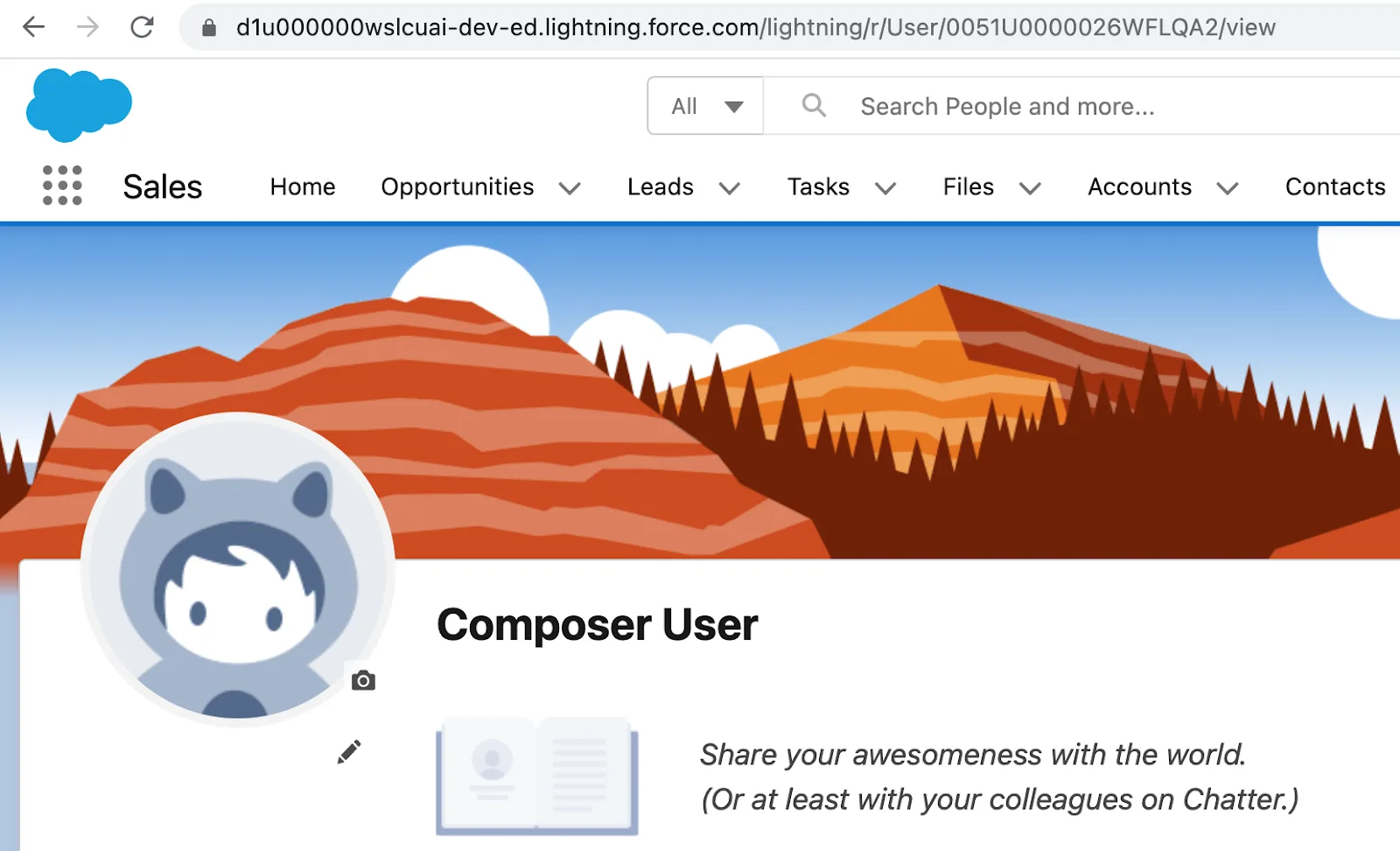 URL of Composer user with Salesforce ID.