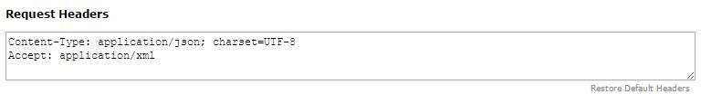 Request header specifying XML