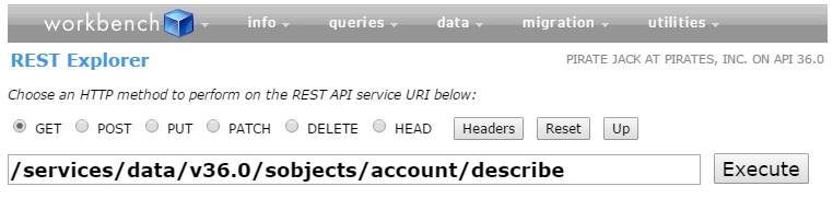 URI zum Beschreiben eines Accounts