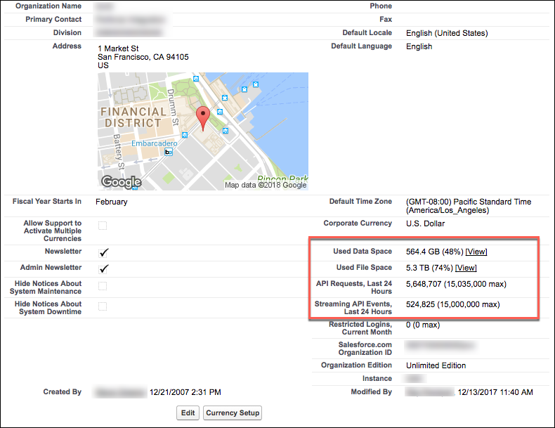Basic event usage on the Company Information page