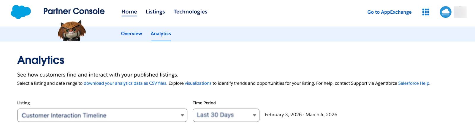 Clicking the View Analytics button brings you to the Analytics homepage.