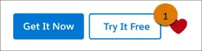 Vista del botón Try It Free (Probar gratis) en una lista de AppExchange.