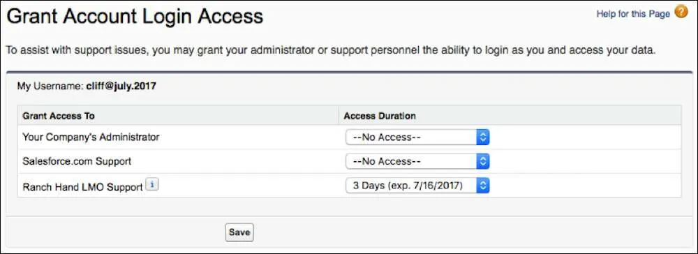 La página Conceder acceso de inicio de sesión de cuenta, donde el cliente le concede acceso a su organización