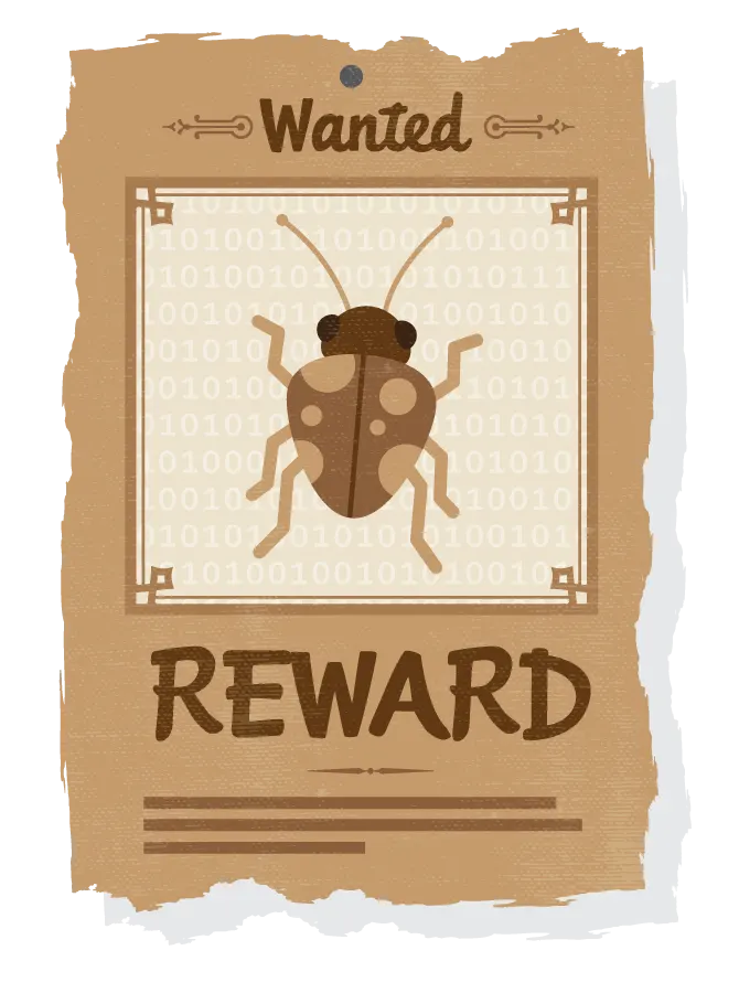 A wanted poster for a software bug, as part of a bug bounty program