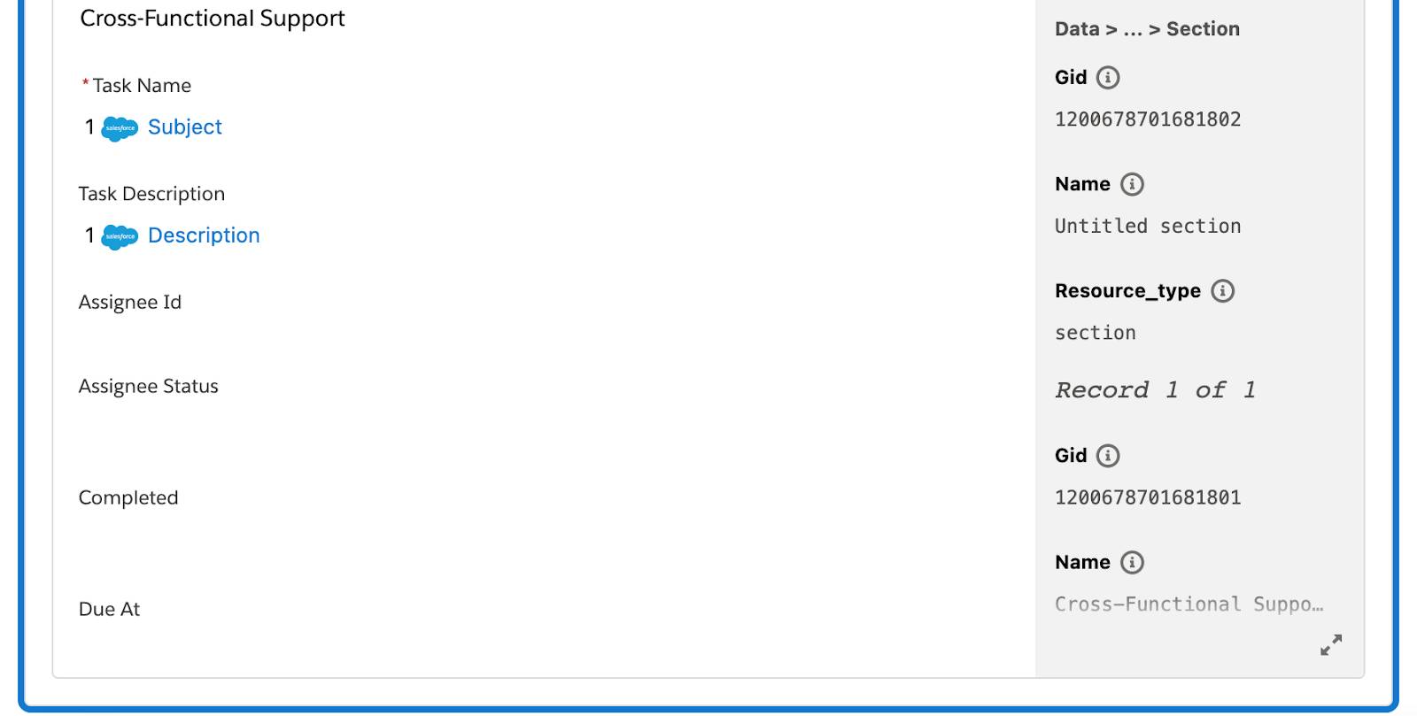 Tested flow showing the rest of step 3 with fields such as Assignee Id and Assignee Status in second If branch.