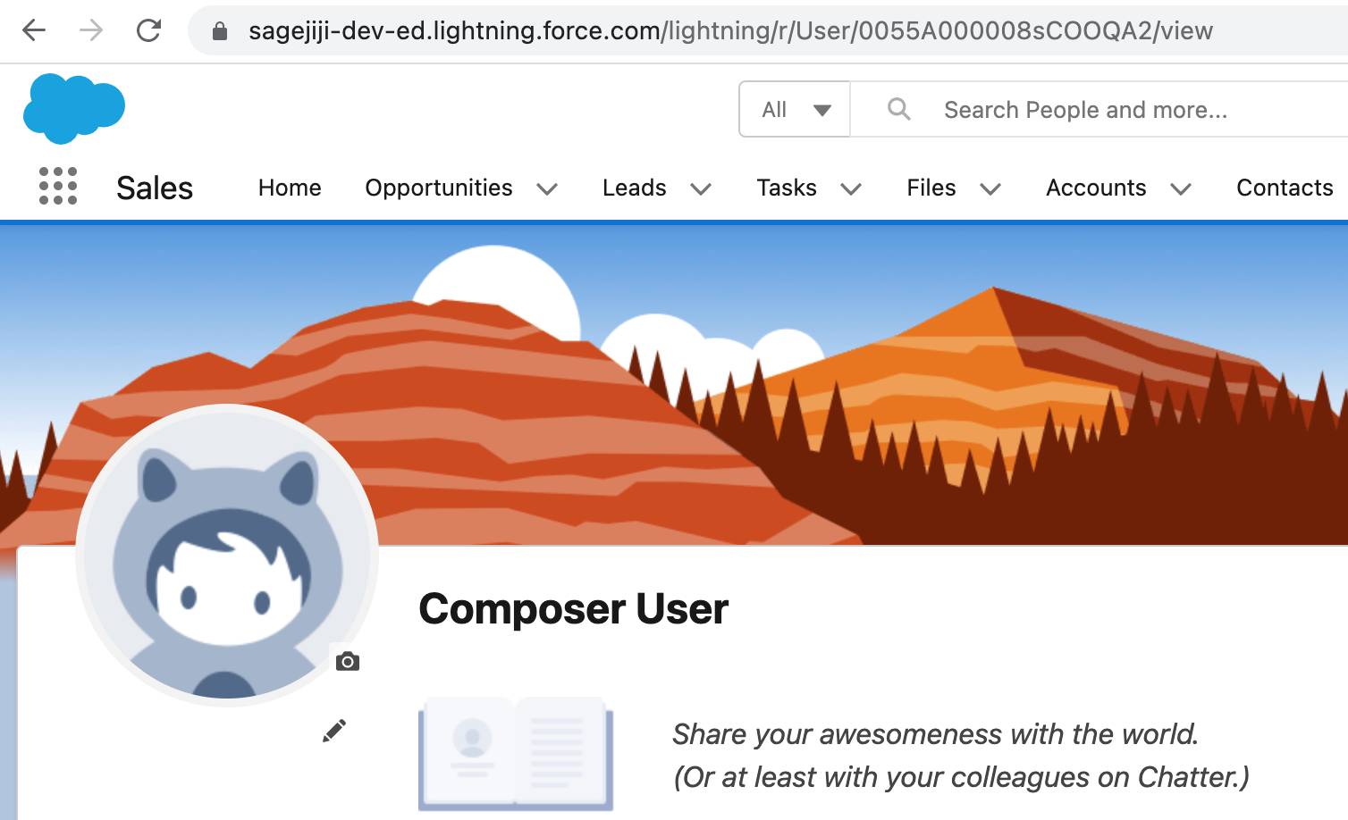 URL of Composer user with Salesforce ID.