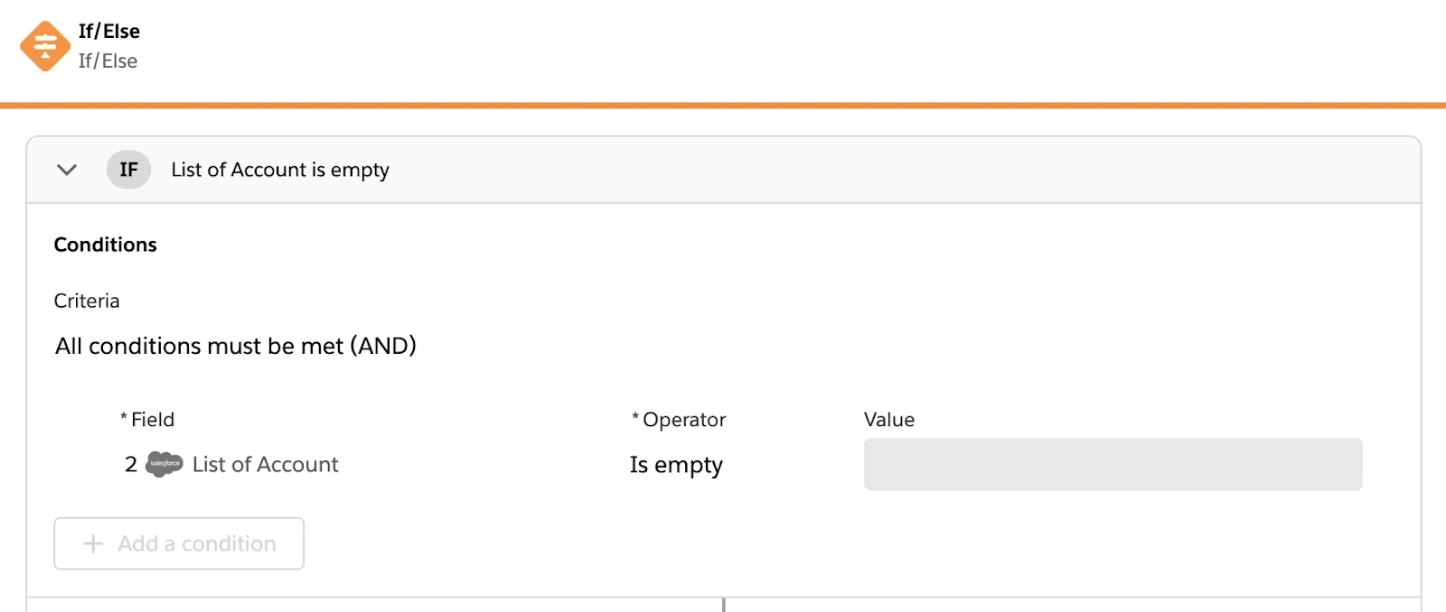 Tested flow showing If branch of If/Else block.