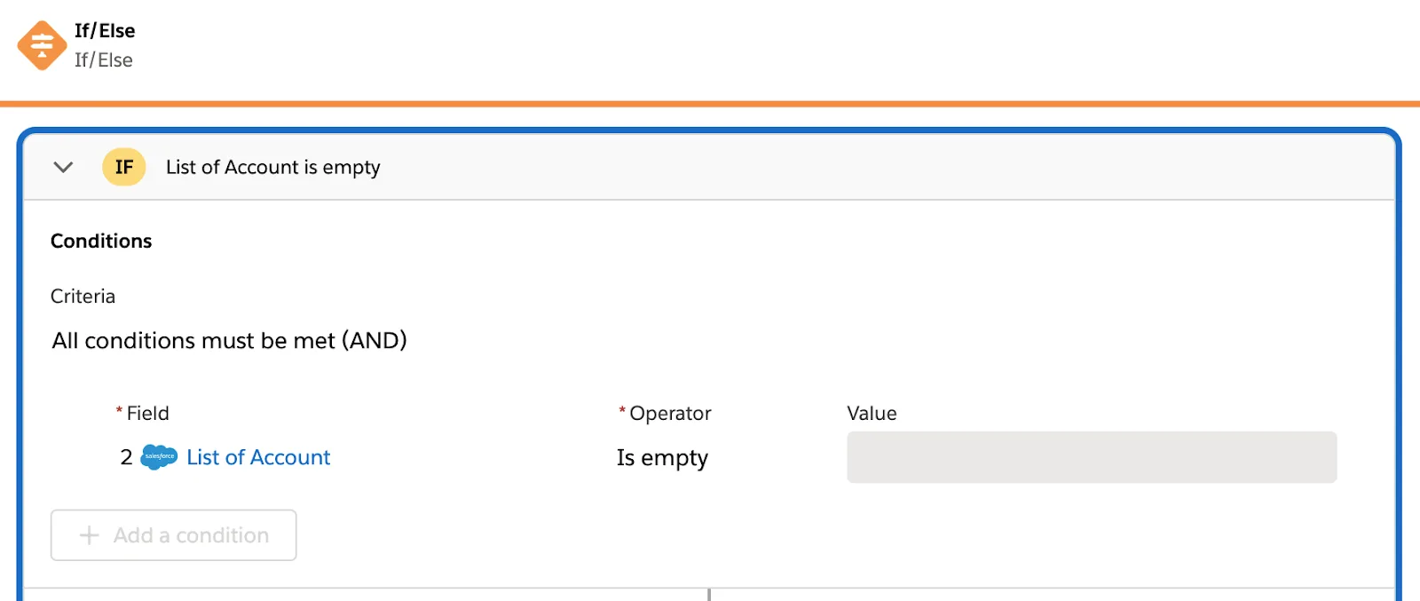 Tested flow showing If branch of If/Else block.