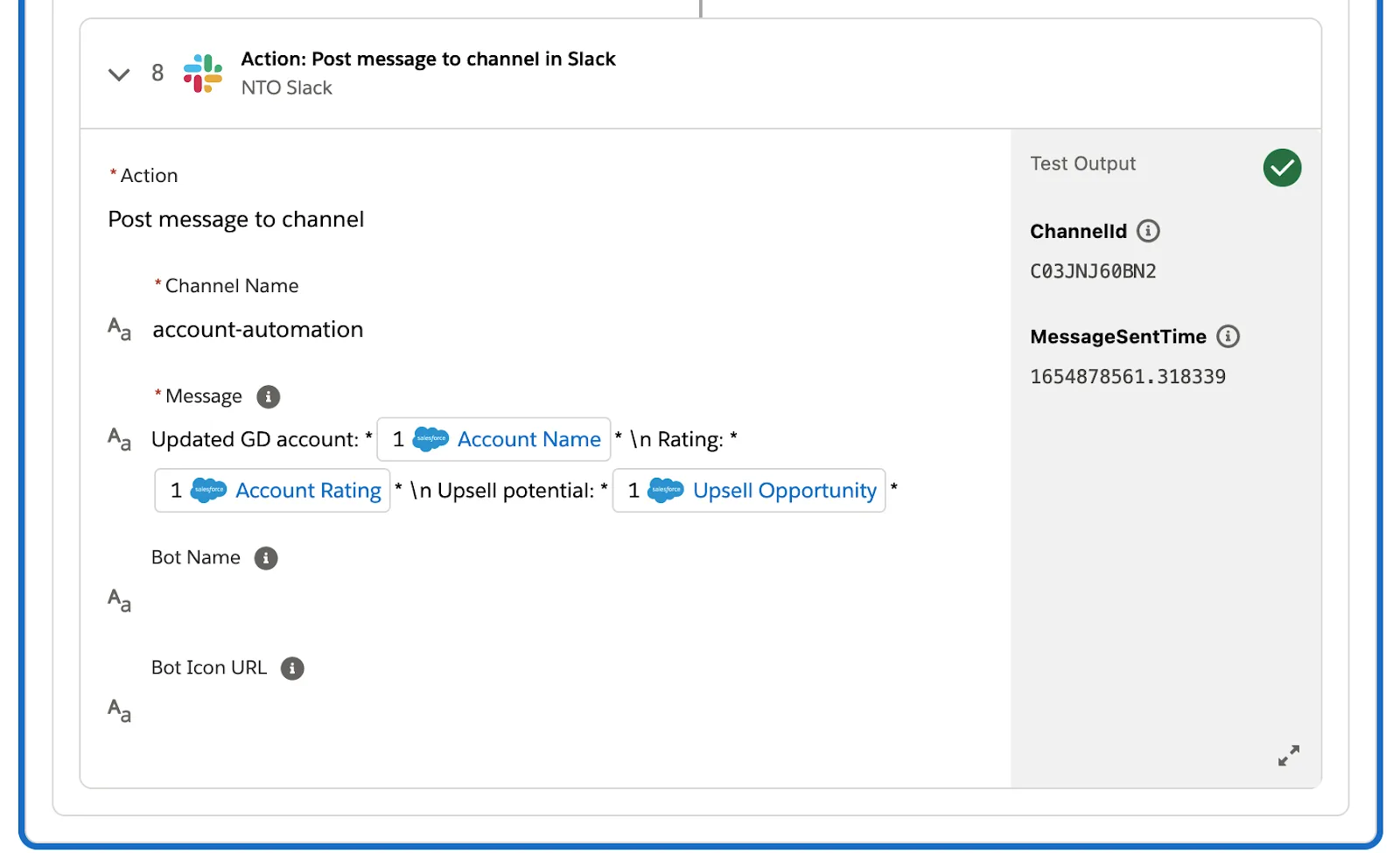 Tested flow showing a green check mark on step 8 in second If branch.