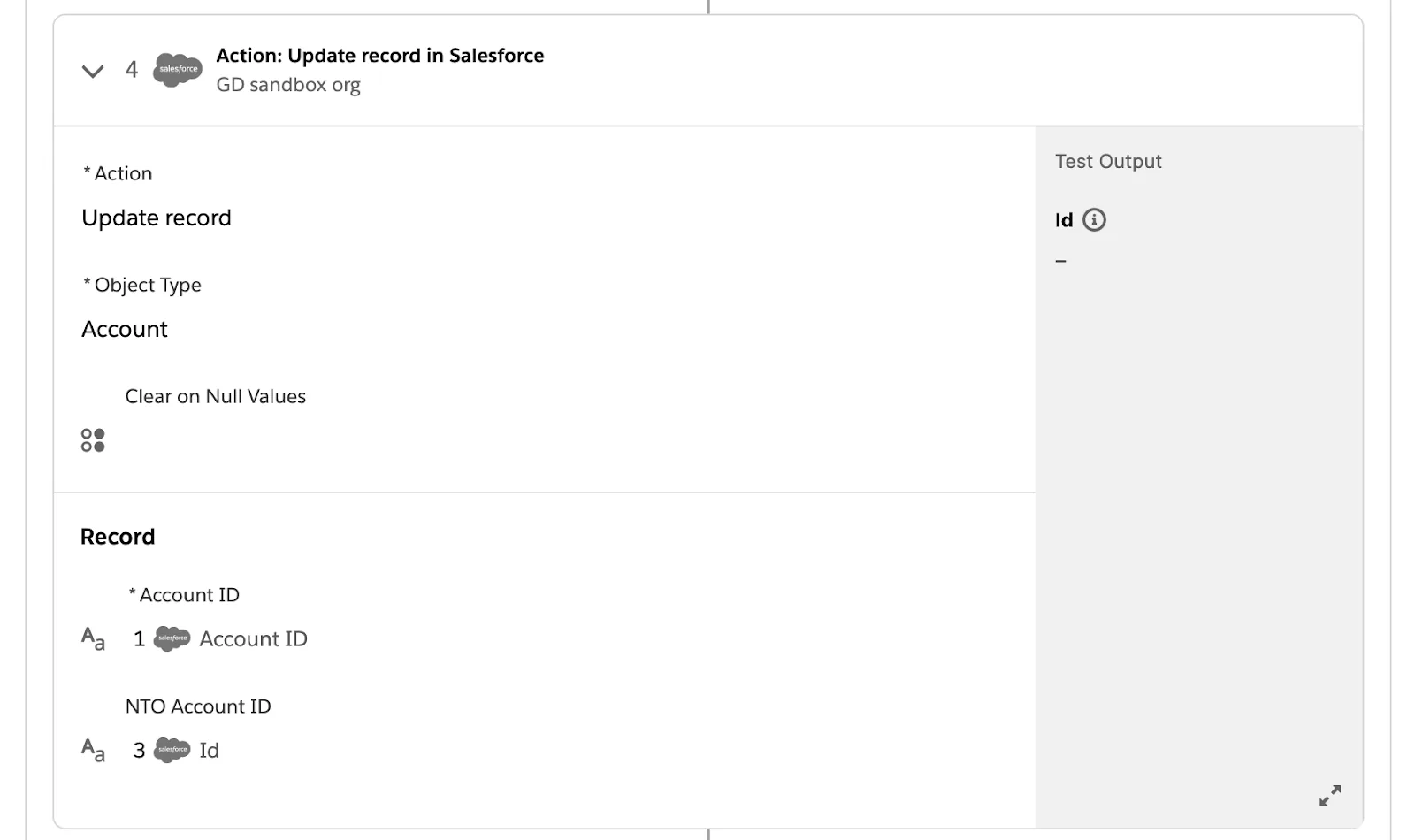 Tested flow showing no green check mark on step 4 in If branch.