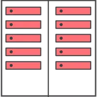 A cabinet of servers, to represent a traditional data center