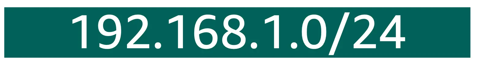 A CIDR notation that shows: 192.168.1.0/24