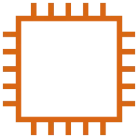 Icon for Amazon EC2 instances, depicting storage existing on the instance.