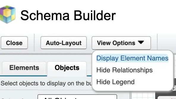  Data model viewed with Schema Builder.