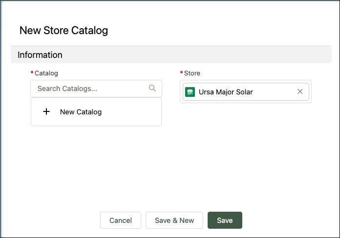 In the new store, create a new catalog.