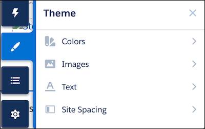 In Experience Builder, select a theme.