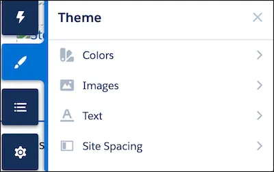 In Experience Builder, select a theme.