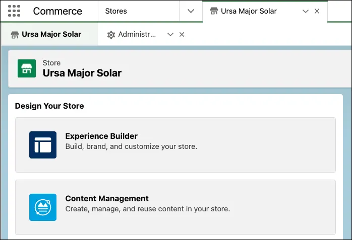 Use Experience Builder from your store to build, brand, and customize your store.